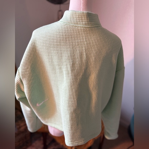 Mint Green Half-Zip Waffle Knit Nike Sweater - Picture 2 of 4